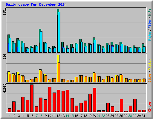 Daily usage for December 2024