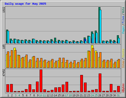 Daily usage for May 2025