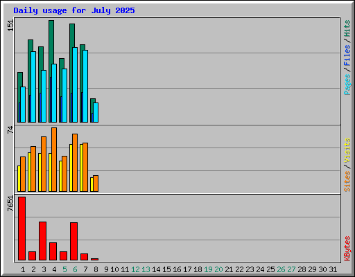 Daily usage for July 2025