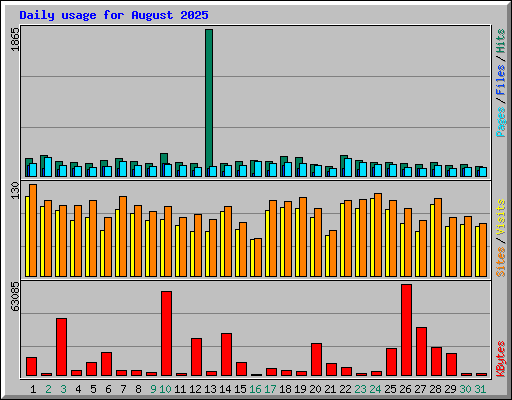 Daily usage for August 2025