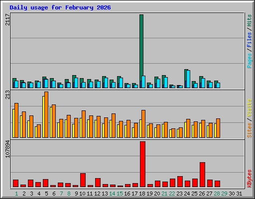 Daily usage for February 2026