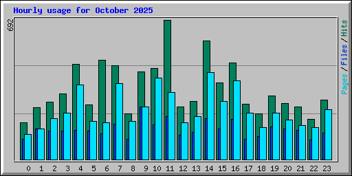 Hourly usage for October 2025